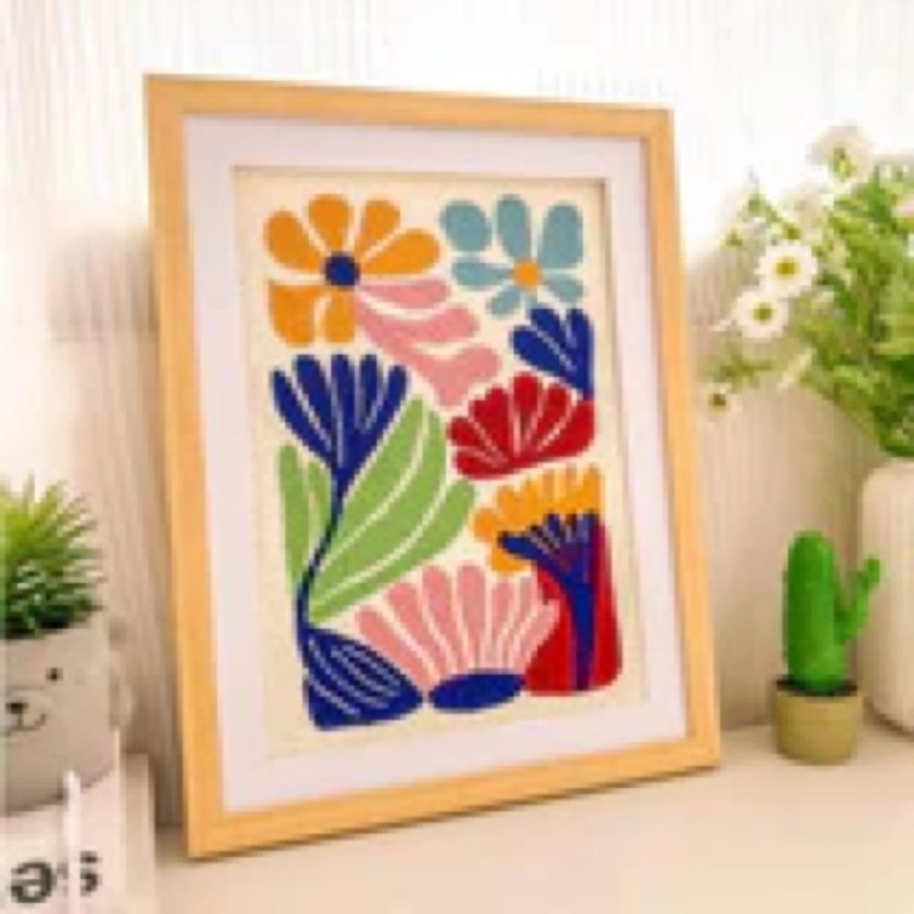 Colorful Abstract Floral Art Punch Needle Kit NWOT